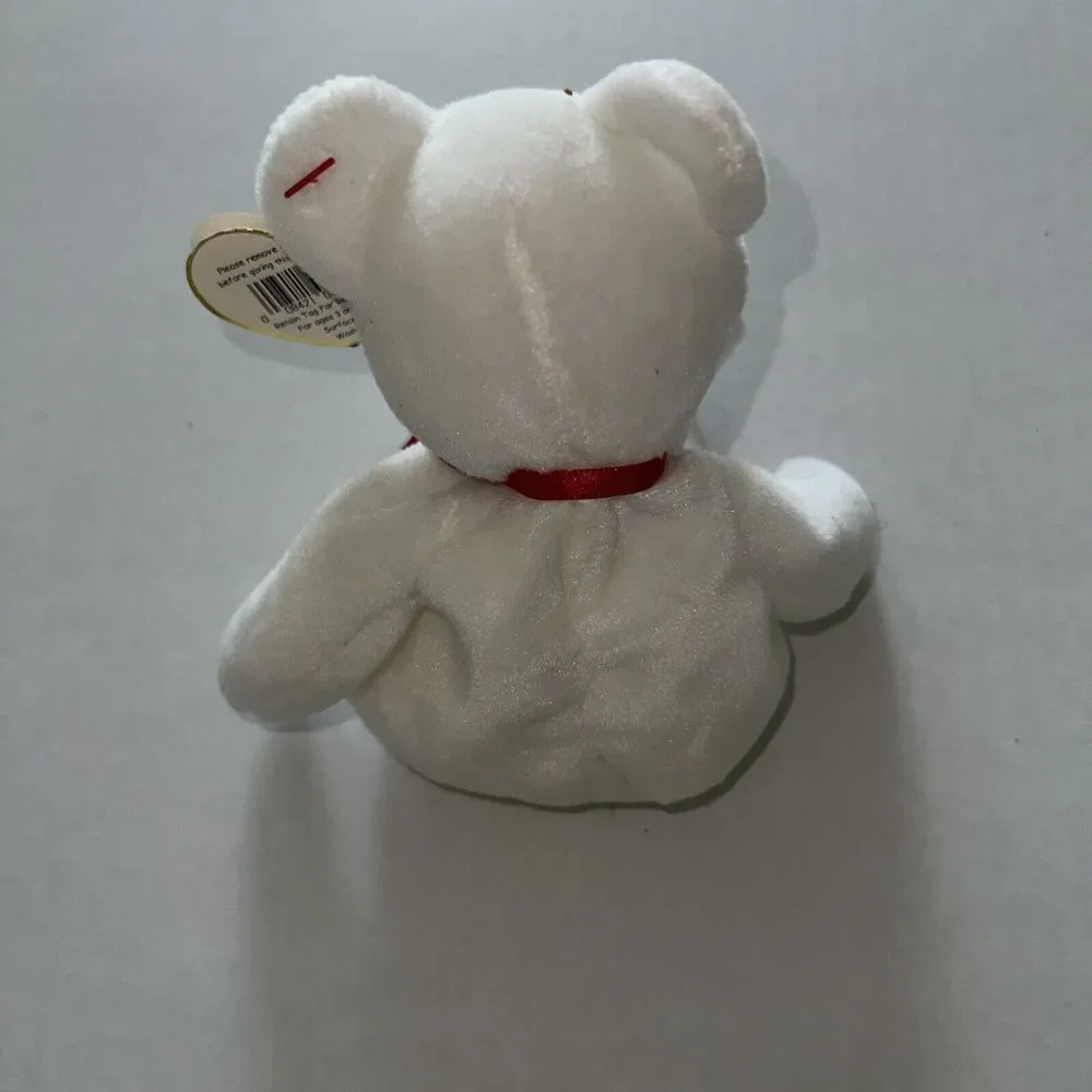 NWT‎ TY Beanie Baby Retired 1993 VALENTINO White Valentine Red Heart Bear MWMT